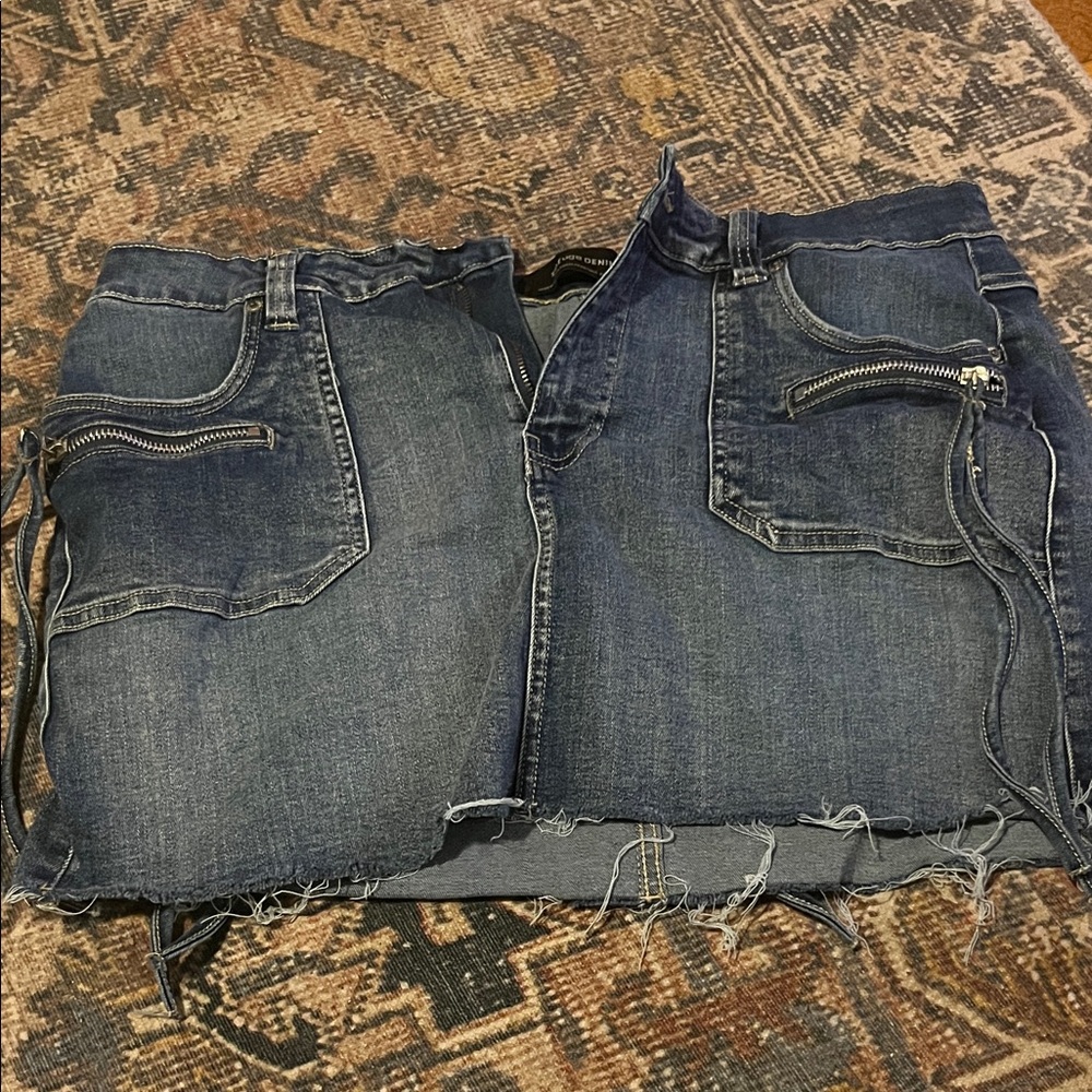 Refuge Blue Denim Mini Skirt
